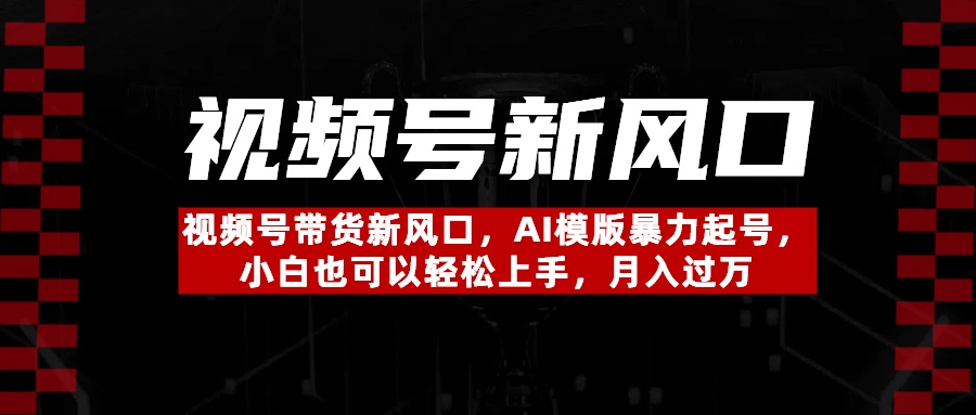 视频号带货新风口，AI模版暴力起号，小白也可以轻松上手，月入过万-玖儿的学习笔记