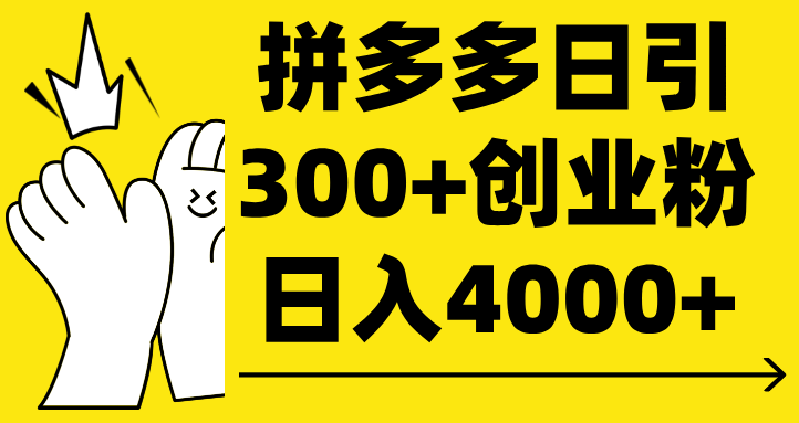 拼多多日引300+创业粉 日入4000+-玖儿的学习笔记