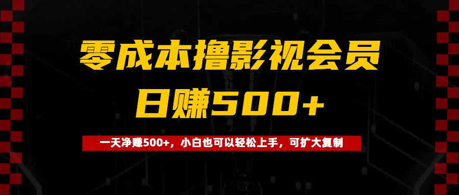 0成本撸影视会员，一天净赚500+，小白也可以轻松上手，可扩大复制-玖儿的学习笔记