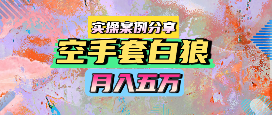空手套白狼，月入五万，实操案例分享-玖儿的学习笔记