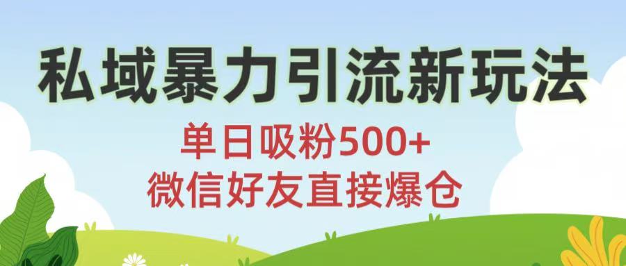 私域暴力引流新玩法!单日吸粉500+，微信好友直接爆仓-玖儿的学习笔记