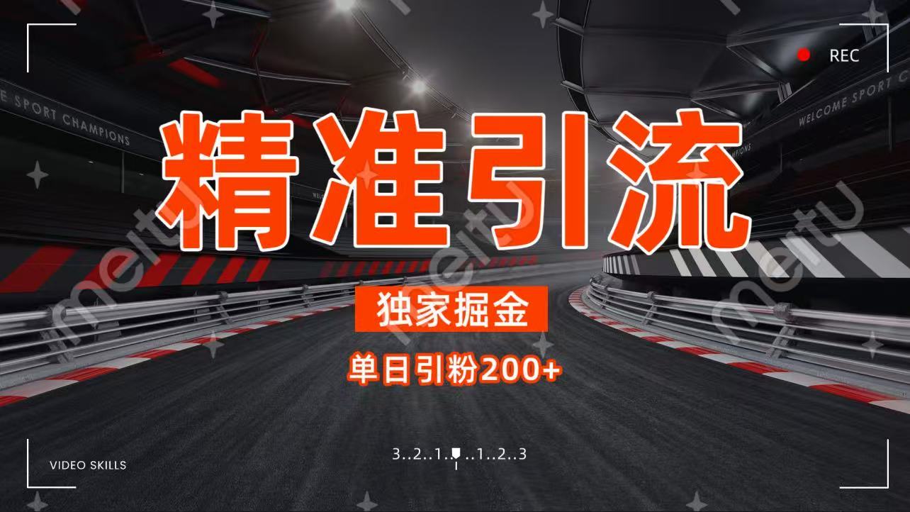 独家野路子精准引流 每日200+-玖儿的学习笔记