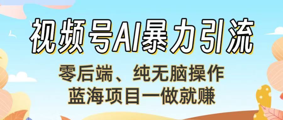 视频号AI暴力引流：零后端、纯无脑操作，蓝海项目一做就赚！【下面那个链接失效了】-玖儿的学习笔记