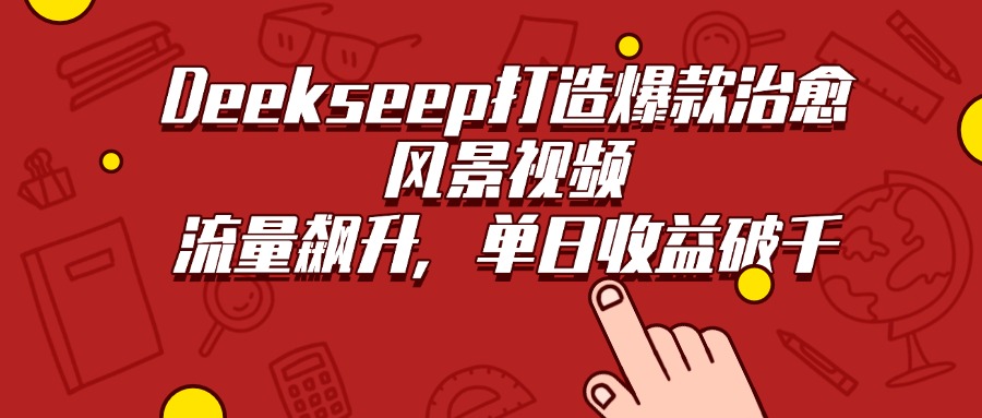 Deekseep打造爆款治愈风景视频，流量飙升，单日收益破千-玖儿的学习笔记