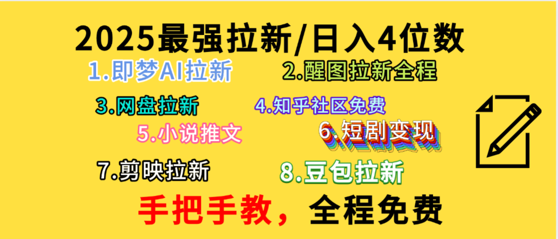 全程免费，手把手教，日入4位数的拉新项目，教会你免费使用各种AI软件，并且持续更新市面上最新的项目哦！-玖儿的学习笔记