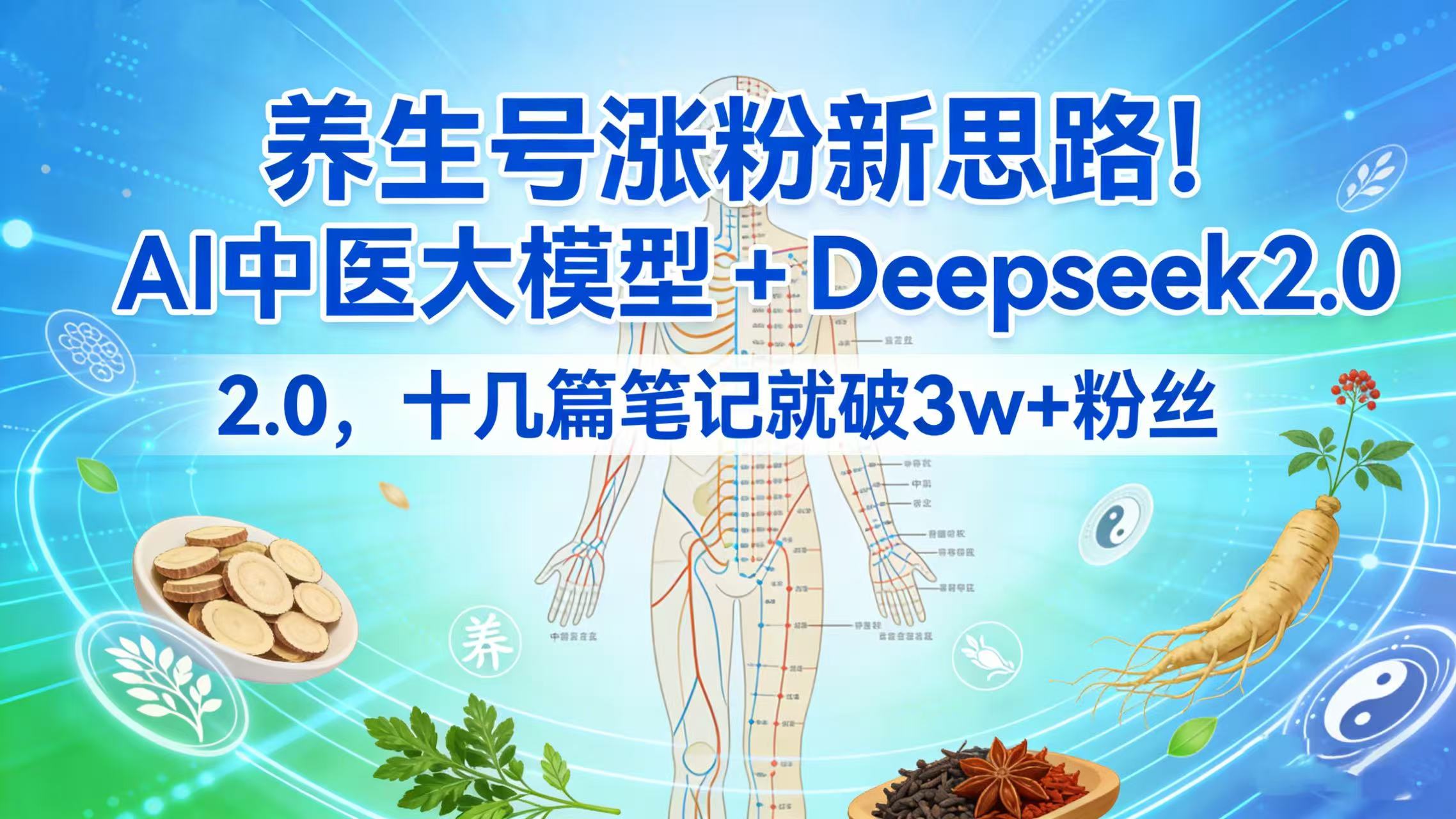 养生号涨粉新思路！AI 中医大模型 + Deepseek 2.0，十几篇笔记就破 3w + 粉丝-玖儿的学习笔记