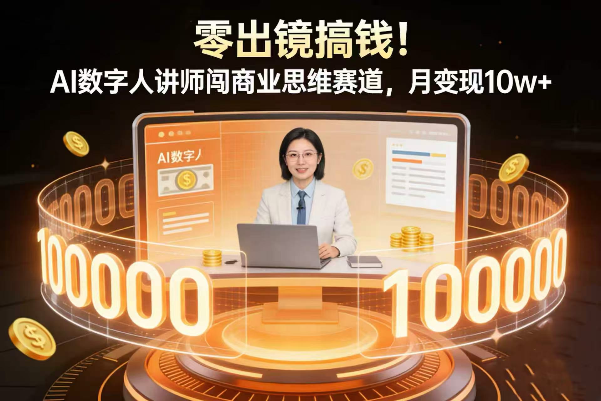 零出镜搞钱！AI 数字人讲师闯商业思维赛道，月变现 10w+-玖儿的学习笔记