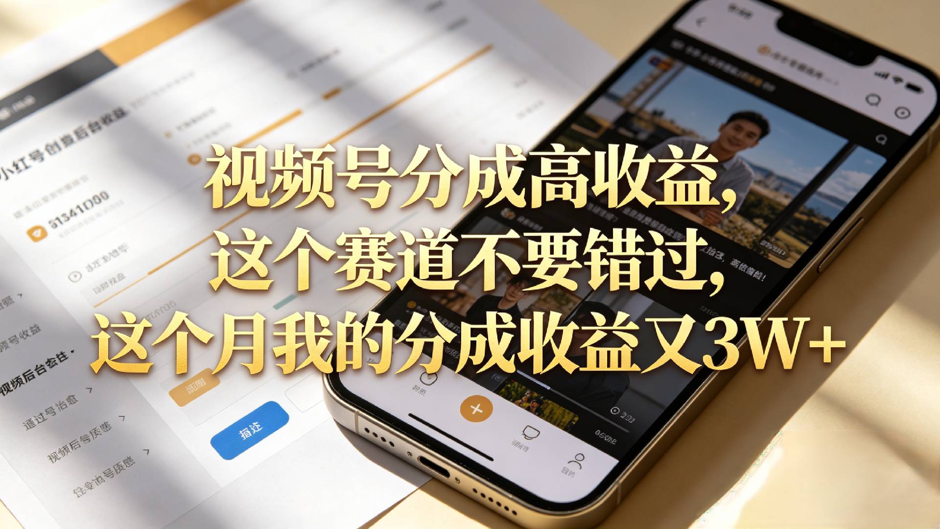 想要【视频号分成高收益】，这个赛道不要错过，这个月我的分成收益又3W+-玖儿的学习笔记