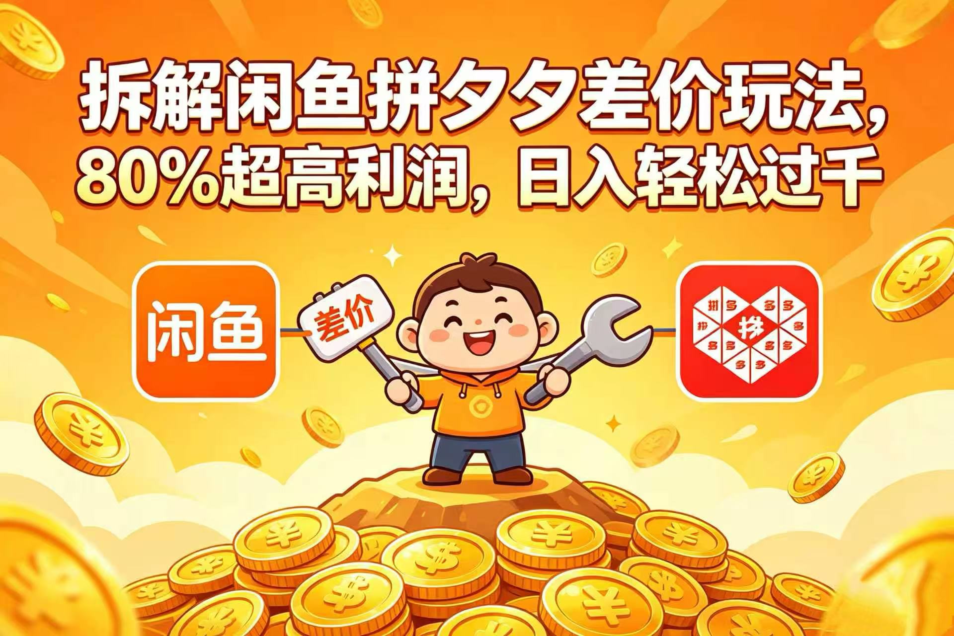 拆解闲鱼拼夕夕差价玩法,80% 超高利润,日入轻松过千-玖儿的学习笔记