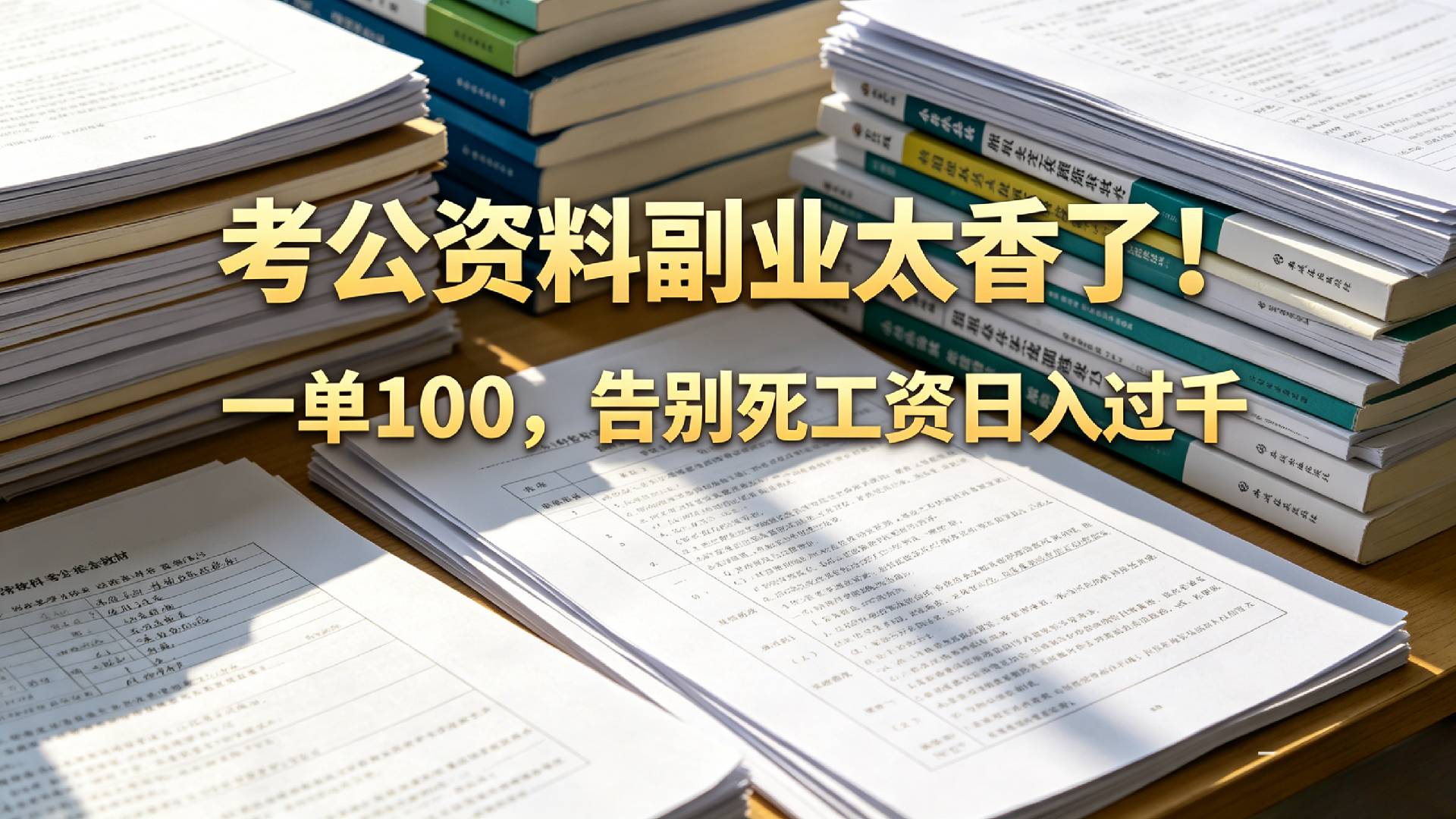 告别死工资,考公资料副业太香了!小红书1单100-玖儿的学习笔记
