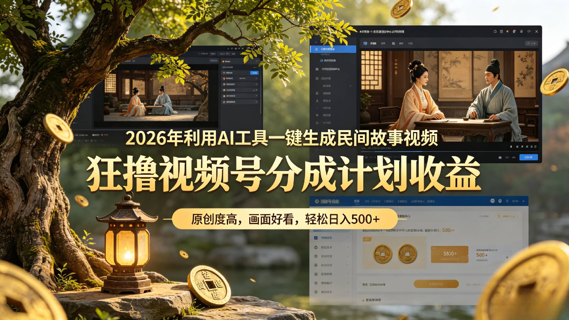 2026年利用AI工具一键生成民间故事视频,狂撸视频号分成计划收益,原创度高,画面好看,轻松日入500+-玖儿的学习笔记