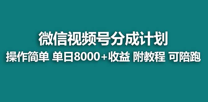 图片[1]-蓝海项目揭秘：视频号分成计划单天8000收益！附详细玩法教程，可陪跑一起成功！-玖儿的学习笔记
