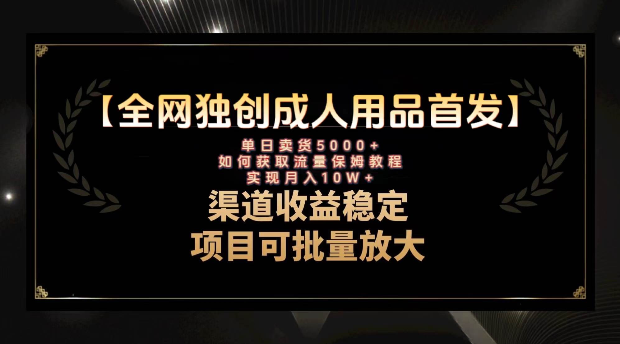 最新全网独创首发！成人用品赛道引流获客！月入10w保姆级教程！-玖儿的学习笔记