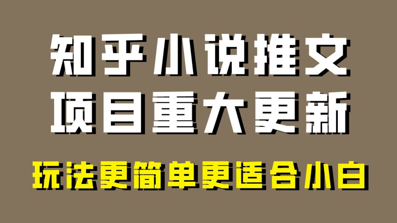 知乎小说推文新玩法大揭秘，适合小白出单，年前抓住操作机会！-玖儿的学习笔记