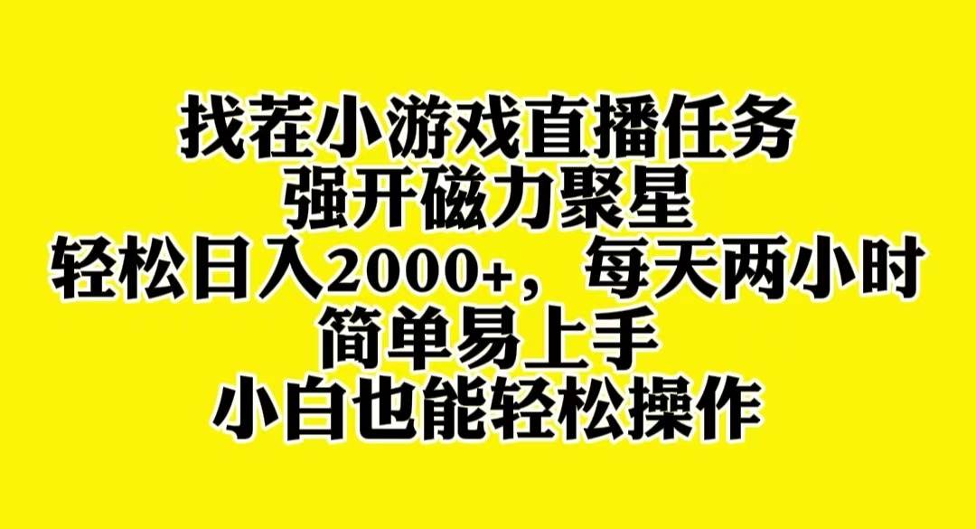 找茬小游戏直播，强开磁力聚星，轻松日入2000！小白也能上手-玖儿的学习笔记