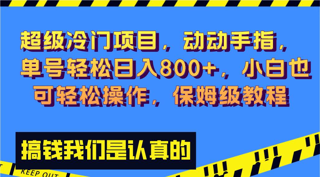 轻松日入800！超级冷门项目，小白也能操作，保姆级教程揭秘！-玖儿的学习笔记