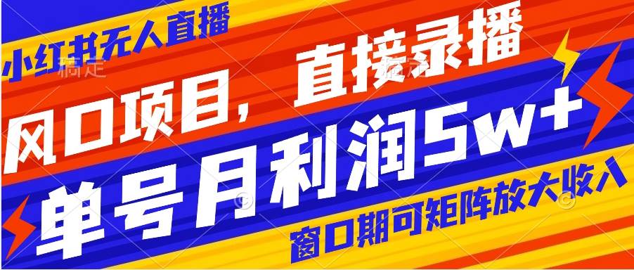 风口项目！小红书无人直播带货玩法揭秘，月入5w！教你从抖音、快手录制素材，实现流量野蛮生长！-玖儿的学习笔记