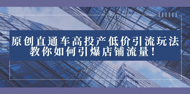 2023直通车高投产低价引流玩法，教你如何引爆店铺流量！原创教程震撼上线！-玖儿的学习笔记
