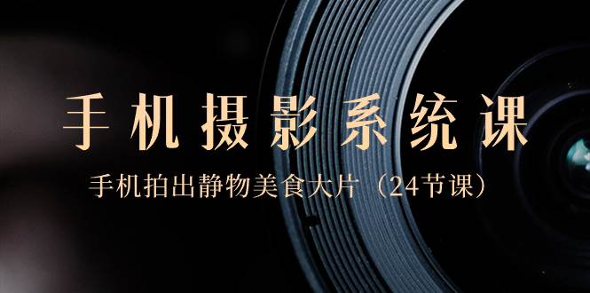 0基础手机摄影系统课，手机拍摄静物美食大片！24节课教你如何拍摄出完美作品！-玖儿的学习笔记