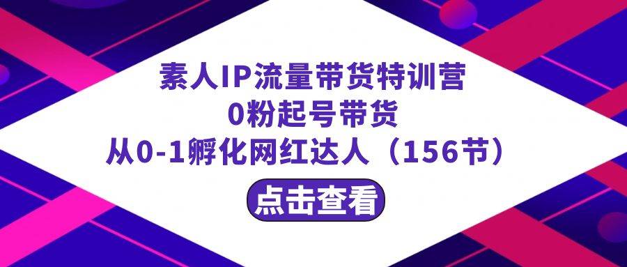 繁星·计划素人IP流量带货特训营：0粉起号带货，从0-1打造网红达人！-玖儿的学习笔记