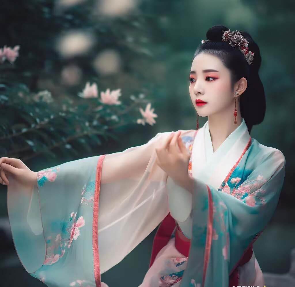图片[3]-AI生成中国风古装汉服美女人像，Midjourney关键词提示你找到最适合的图片！-玖儿的学习笔记