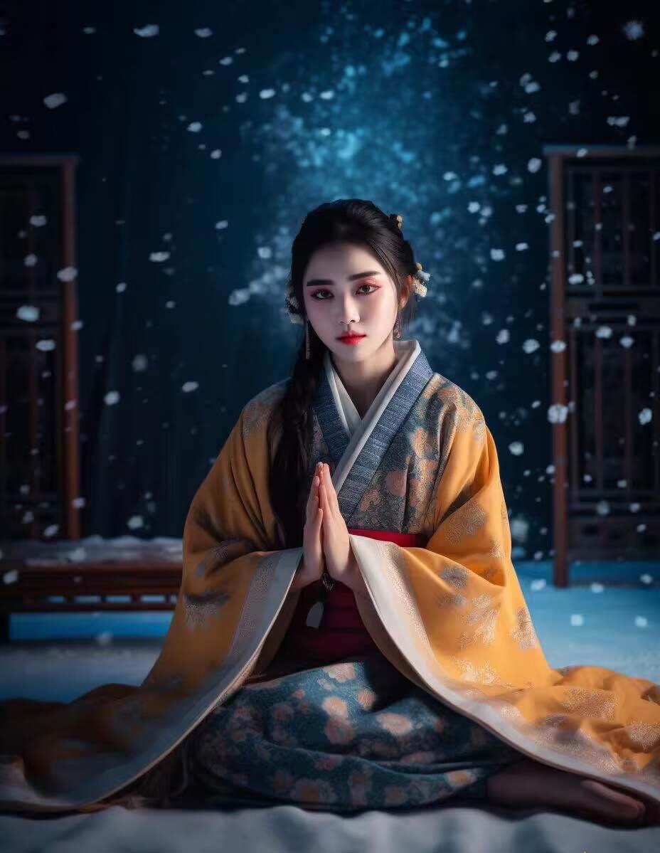 图片[5]-AI生成中国风古装汉服美女人像，Midjourney关键词提示你找到最适合的图片！-玖儿的学习笔记