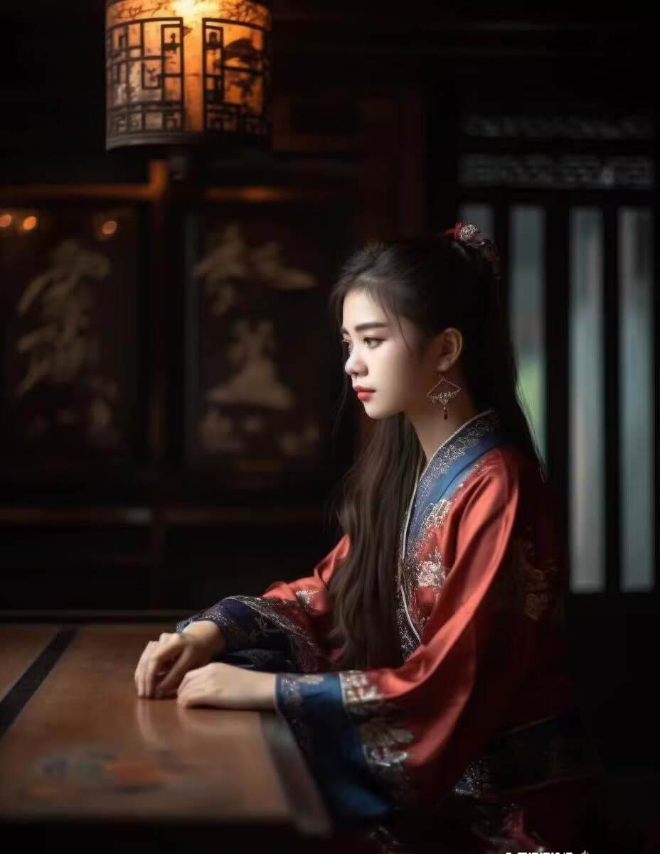 图片[7]-AI生成中国风古装汉服美女人像，Midjourney关键词提示你找到最适合的图片！-玖儿的学习笔记