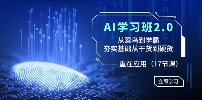 AI学习班2.0：从菜鸟到学霸，夯实基础从干货到硬货，重在应用（17节课）-玖儿的学习笔记