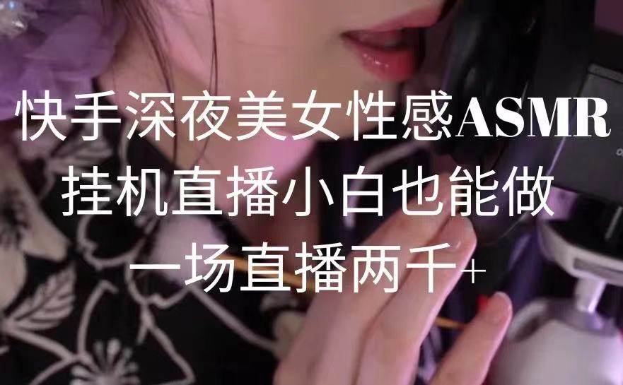 性感ASMR挂机直播！快手深夜美女引爆收入，小白也能做，一场直播两千+！-玖儿的学习笔记