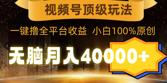 视频号玩法揭秘 | 一键撸全平台收益 | 小白也能月入40000+-玖儿的学习笔记