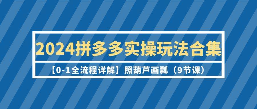 2024拼多多实操玩法合集！平台底层原理、强付费落地、自然流高投等实操技巧一网打尽！-玖儿的学习笔记