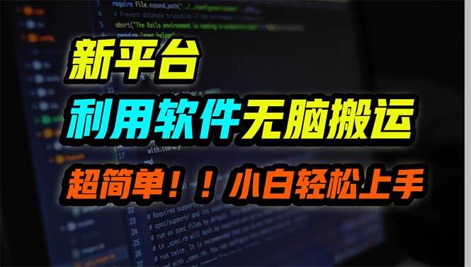 新平台软件搬运月赚10000+，小白轻松上手，竞争对手少！-玖儿的学习笔记