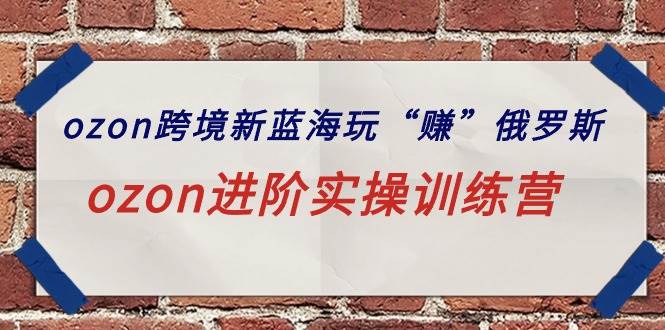 Ozon跨境新蓝海揭秘！玩转俄罗斯市场，进阶实操训练营！-玖儿的学习笔记