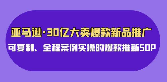 【亚马逊爆款推新】30亿·大卖爆款新品推广，全程案例实操SOP！-玖儿的学习笔记