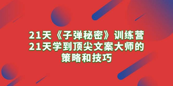21天掌握杀手级子弹文案策略，成为顶尖文案大师-玖儿的学习笔记