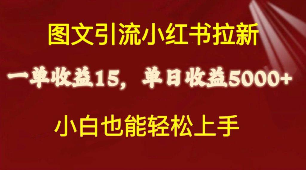 轻松赚钱新模式！小红书引流项目一单15元，日入5000+，短期高收益！-玖儿的学习笔记