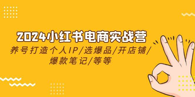 2024小红书电商实战营，养号打造IP，选爆品开店铺，爆款笔记等等，一站式教程！-玖儿的学习笔记