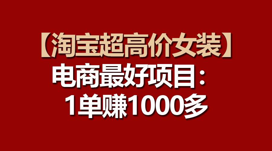 【淘宝超高价女装】一单赚1000多！电商最佳项目揭秘！-玖儿的学习笔记