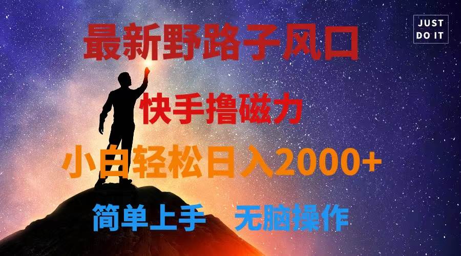 快手撸磁力秘籍：新风口，日入 2000+，小白也能轻松上手！-玖儿的学习笔记