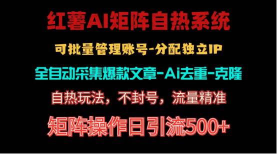 独家揭秘：红薯矩阵自热系统，日引流 500+，不死号引流玩法！-玖儿的学习笔记