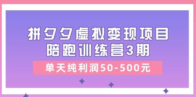 拼多多虚拟变现项目，实现日利润 50-500 元，培训课程大放送！-玖儿的学习笔记