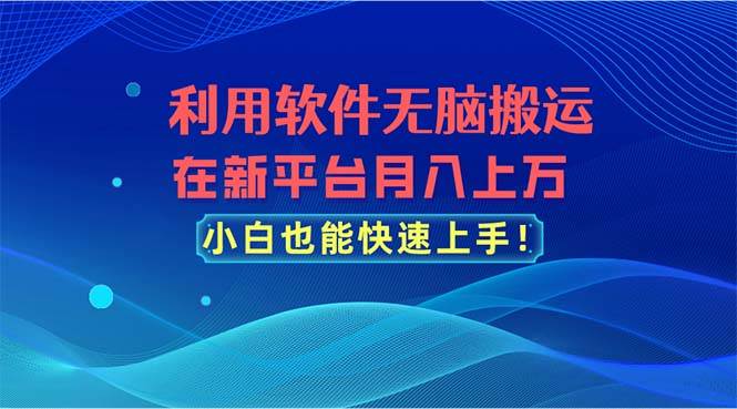 利用软件无脑搬运，在新平台月入上万，小白也能快速上手-玖儿的学习笔记