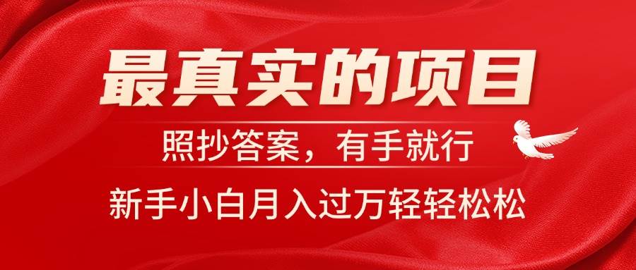 最真实的项目，照抄答案，有手就行，新手小白月入过万轻轻松松-玖儿的学习笔记