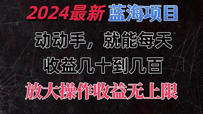有手就行的2024全新蓝海项目，每天1小时收益几十到几百，可放大操作收…-玖儿的学习笔记
