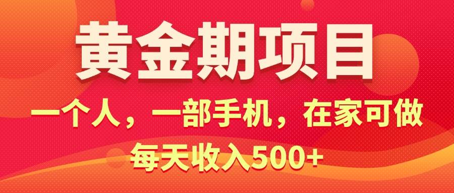 黄金期项目，电商搞钱！一个人，一部手机，在家可做，每天收入500+-玖儿的学习笔记