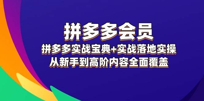 拼多多 会员，拼多多实战宝典+实战落地实操，从新手到高阶内容全面覆盖-玖儿的学习笔记