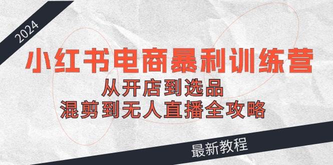 2024小红书电商暴利训练营：从开店到选品，混剪到无人直播全攻略-玖儿的学习笔记